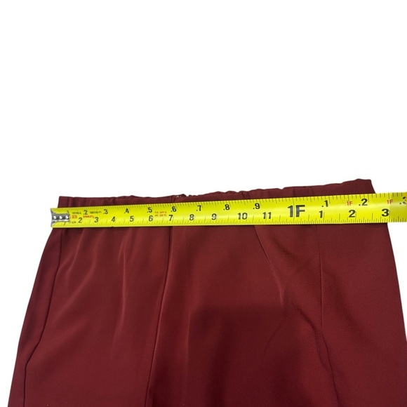 THEORY Pants Navalane Back Zipper Red Straight Size 8 Elastic Waist High Waisted - Picture 6 of 12